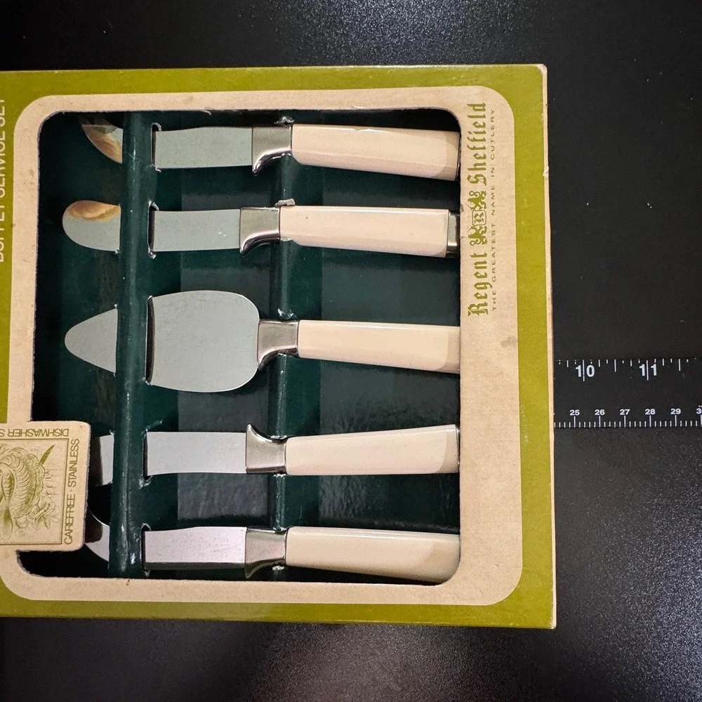 Vintage 60s Caravelle Buffet Service Set Regent Sheffield Cheese Stainless Steel